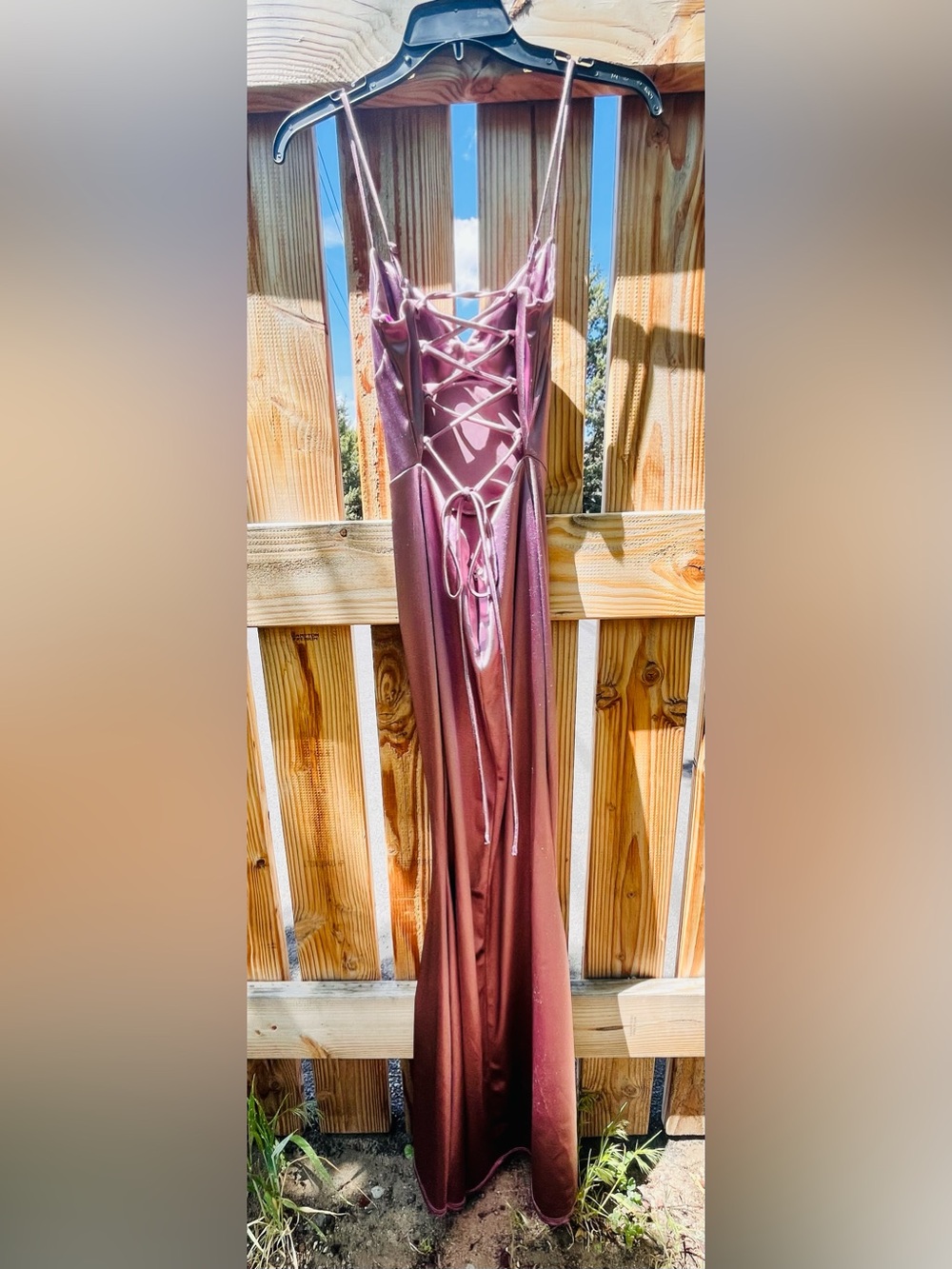 Windsor Satin Maxi Skirt in Mauve Homecoming/Prom - Picture 4 of 5